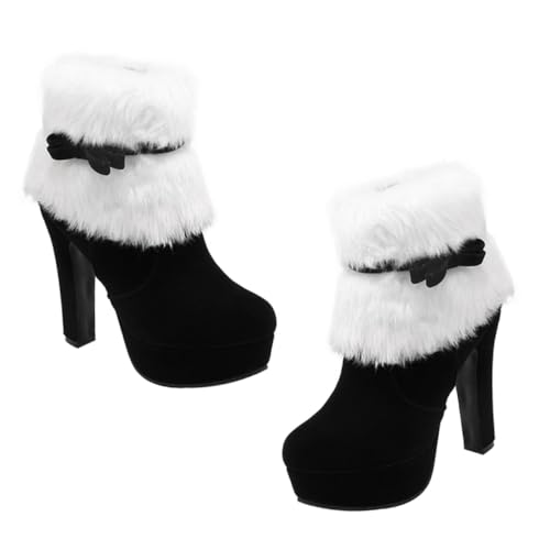 Bottines de Noël talons hauts suédine noire taille 38 plateforme antidérapante hiver