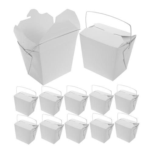 COLLBATH Lot De 50 Boîtes À Emporter Pour Repas Chinois Boîtes À Lunch préparation de repas Avec Couvercles Contenants En Papier Pour Plats À Emporter