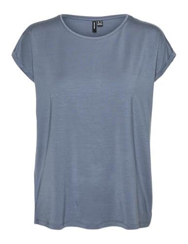 VERO MODA Damen Vmava Plain Ss Top Gajrs Noos T-Shirt China Blue M