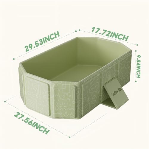Image of Baby Collapsible Bathtub for Newborns to Toddlers, Foldable and Portable, Kids Bath Tub with Non-Slip Base, Easy Storage for Travel & Small Spaces, Graffiti Green