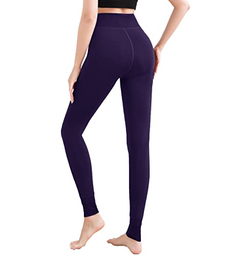 Image of Pnadty Women's High Waisted Velvet Warm Elastic Tights Winter Fleece Lined Thick Leggings Pants
