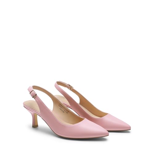 DREAM PAIRS Women's Kitten Slingback Heels Pumps,Pink-Pu,11 - image 5