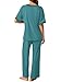 GKBK Womens Two Piece Outfits Pajama Sets 3/4 Dolman Sleeve V Neck Sleepwear Nightwear Loungewear Matching Pjs 2 Piece Lounge Set Lightweight Sweatsuit Fall Fashion Ooutfit Cyan S