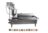 Txmachine® Máquina eléctrica para donuts de 2 filas para hacer donuts comerciales, freidora automática (220 V/50 Hz, con 1 molde)