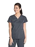 Grey's Anatomy Women's 3 Pocket V-Neck Tonal Stitch Scrub Top