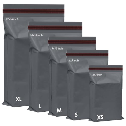 125 Buste Autosigillanti iSOUL Assortite Grigie in 5 Misure - Da Extra Piccolo a Grande per Imballaggio e Spedizione Pacchi 125 Buste Autosigillanti iSOUL Assortite Grigie in 5 Misure - Da Extra Piccolo a Grande per Imballaggio e Spedizione Pacchi