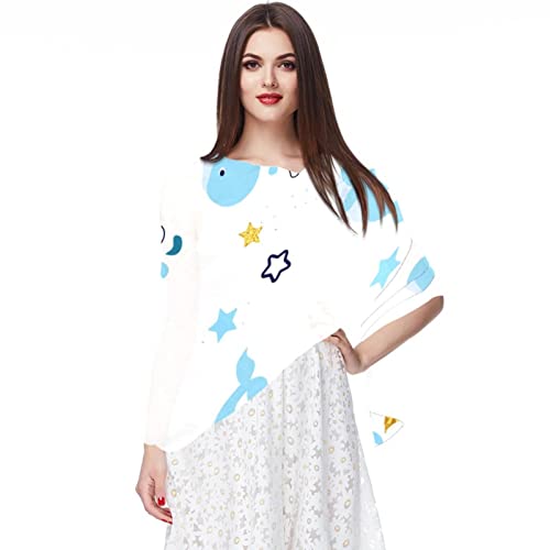 Écharpe marine en mousseline de soie cadeau femme motif crabe
