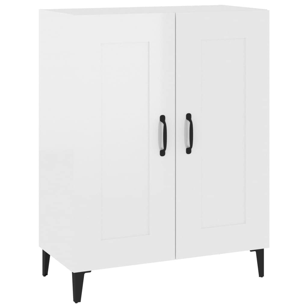 Credenza,Mobiletto Multiuso Madie moderne soggiorno Con scomparti Per Sala da Pranzo Salotto Corridoio Cucina 69,5x34x90 cm in Legno Multistrato Bianco Lucido