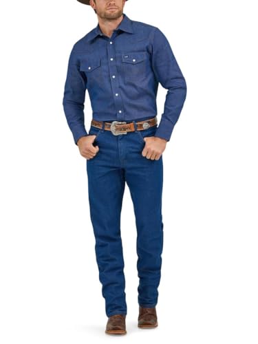 Wrangler Men's Western Long Sleeve Snap Work Shirt Washed Finish