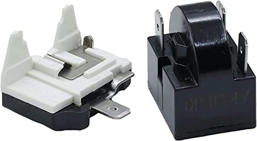1Pcs QP-02-4.7 3Pin 4.7 Ohm Refrigerator Start Relay Coolers Compressor Starter with 1Pcs 1/2HP Refrigerator Overload Protector