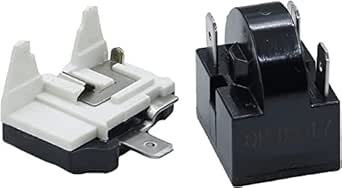 1Pcs QP-02-4.7 3Pin 4.7 Ohm Refrigerator Start Relay Coolers Compressor Starter with 1Pcs 1/2HP Refrigerator Overload Protector