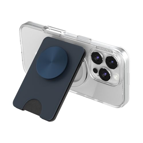 Image of PopSockets Kick-Out Wallet for MagSafe, Adjustable Kickstand, Magnetic Stand, Blue - Navy