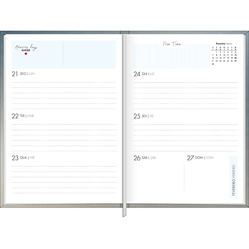 Planner Costurado 13,4 x 19,2 cm West Village Metalizado 2022 - Estampa Degradê cobre - Tilibra