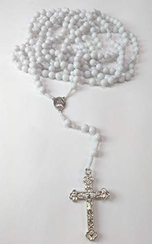 Rosário Completo Branco Com 20 Mistérios