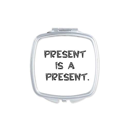 Present is a present Art Deco Gift Fashion Mirror Portable Compact Pocket Makeup Double Sided Glass image 2
