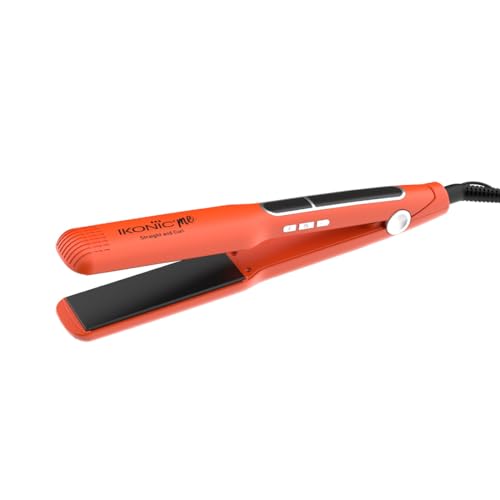 Ikonic 2 in 1 Straight n Curl Wide Hair Straightener (Wide - Orange)