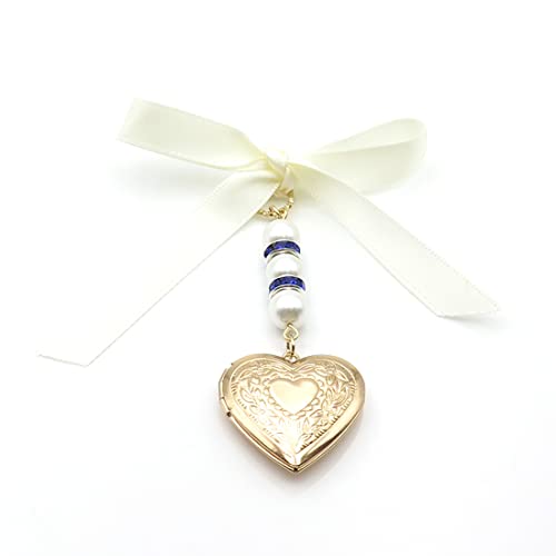 IDLAN Locket for Bouquet - Memorial Wedding Gift Bride Pendant Keepsake Something Blue2