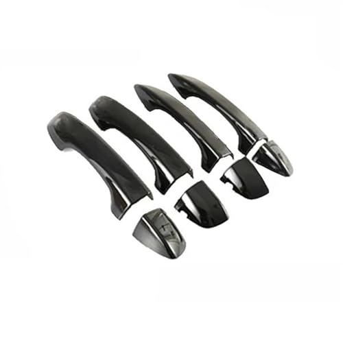 Moldura de cubierta exterior estilo fibra de carbono para manijas de auto Polo MK6 AW BZ negro