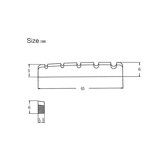 KKmoon Porca de corda de latão pré-entalhada para substituição de parte de baixo elétrico de 5 corda