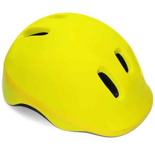 Gudook Kinderhelme Kinder Fahrradhelm für Jungen/Mädchen 3-8, Leichter Verstellbar und Belüftung Skaterhelm, Schutz für Scooter & Rollschuhlaufen (Gelb)