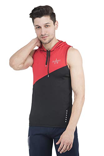 aarmy fit red mens hooded vest-picture-35
