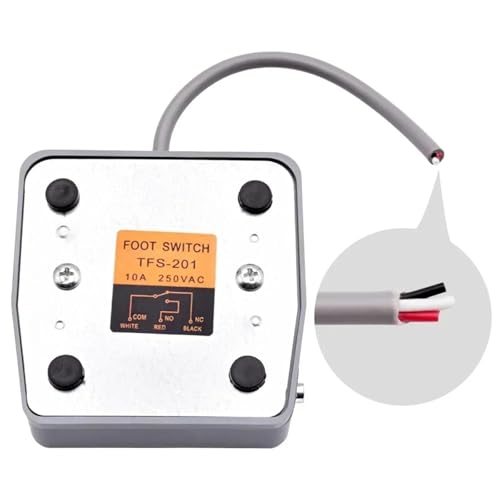 Pedal eléctrico momentáneo 220V 10A interruptor de pie monostable con cable 0.15m 6