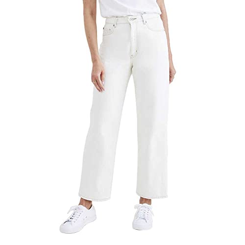 DOCKERS Coupe Droite en Jean Taille Haute High Waist Cut Straight, White Garment Dye, W25 Femme, 25