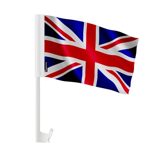 Drapeau voiture Royaume-Uni haut de gamme en polyester 30x45cm finitions soignées