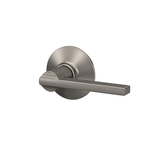 Image of SCHLAGE Latitude Hall /Closet Passage Door Handle, Reversible, Satin Nickel | Hall or closet lever door handle with no lock, Easy to install, Certified durability, Universal fit