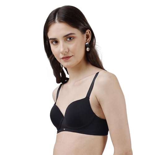 Image of SOIE Women Semi /Medium Coverage Padded Non-Wired T-Shirt Bra