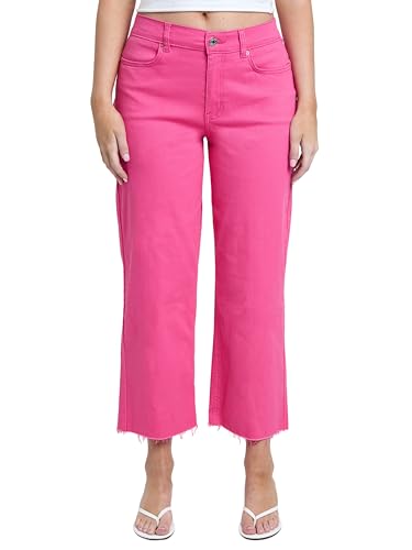 YMI Womens Jeans Women's High Rise Cropped Trouser Jeans Wide Leg Fit, P209207