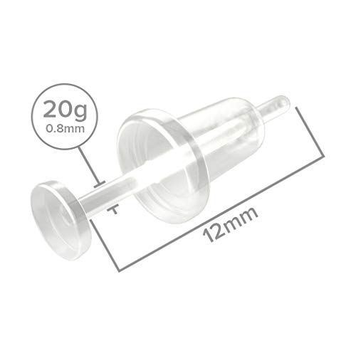 20g Stud Earrings Cartilage Piercing Flexible Bioflex Clear Ear Lobe Push-Fit Retainers Invisible Jewelry3