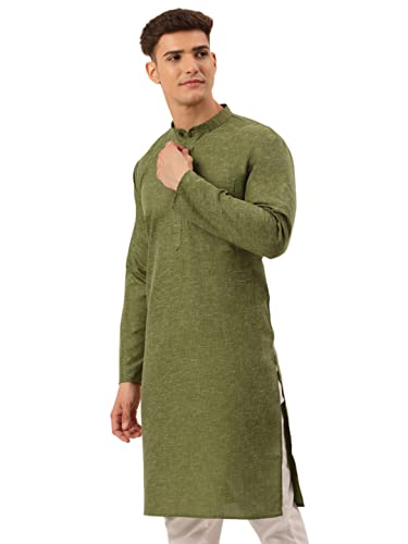 Image of Jompers Men's Cotton Ethnic Solid Kurta.