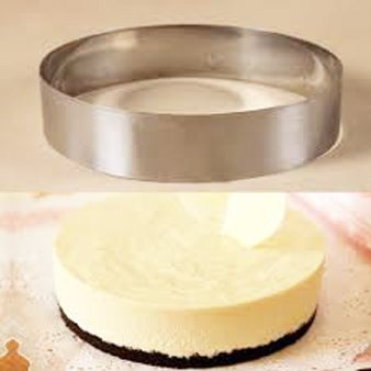 Molde redondo para pastelería/anillo de repostería, S/S, calibre pesado. 9" x 3" metalizado