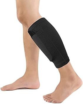 Soccer Shin Guard Sock,Leg Performance Support Football Compression Calf Sleeves with Pocket Can Holding Shin Pads,Comfort Breathable Youth Soccer Shin Guard Holders for Beginner or Elite Athlete