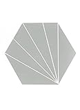 FloorPops 9' x 10.4' Vers Peel & Stick Hexagon Vinyl Floor Tiles (10 Tiles), (4.5 sqft/Carton), Gray
