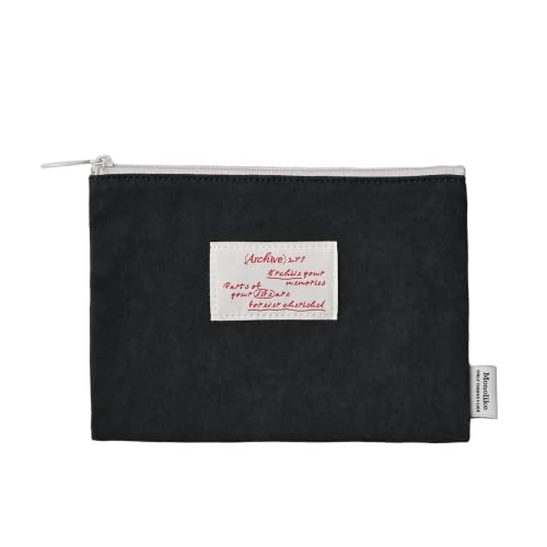 Image of Monolike Archive 247 Faded Flat Pouch, Dark Gray - Makeup Bag, Cosmetic Bag, Travel Bag, Toiletry Bag, Organizer, Storage Bag