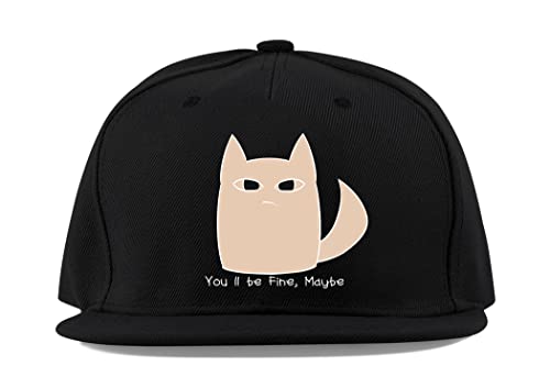 Casquette de baseball respirante You'll Be Fine en coton noir à visière plate