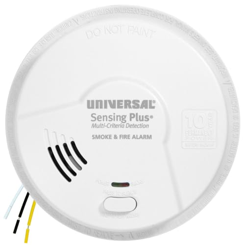 USI AMI1061SB Sensing Plus Multi Criteria Hardwired Smoke & Fire Alarm with 10 Year Battery Backup