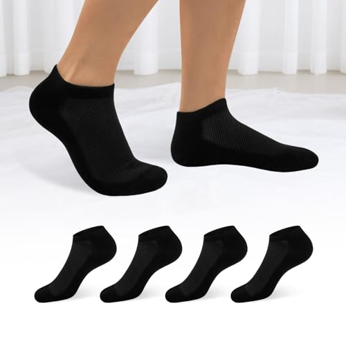 4 Pack Ankle Socks for Men Non-slip Comfort Mens No Show Socks Size 10-13/13-15