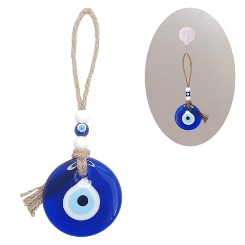Ceeyoll 1 Pièces Mauvais Oeil Amulette de Décoration d'Intérieur, au Pendentif Turc du Mauvais œil Bleu,Porte Bonheur Pendentif Perle de Verre,Convient...
