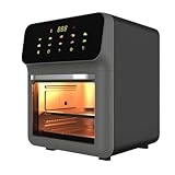 KDBT エアフライヤー 15L 大容量 ノンフライヤー 家庭用 ノンオイル スマートタッチ 可视窗 安全設計 (ブラック)