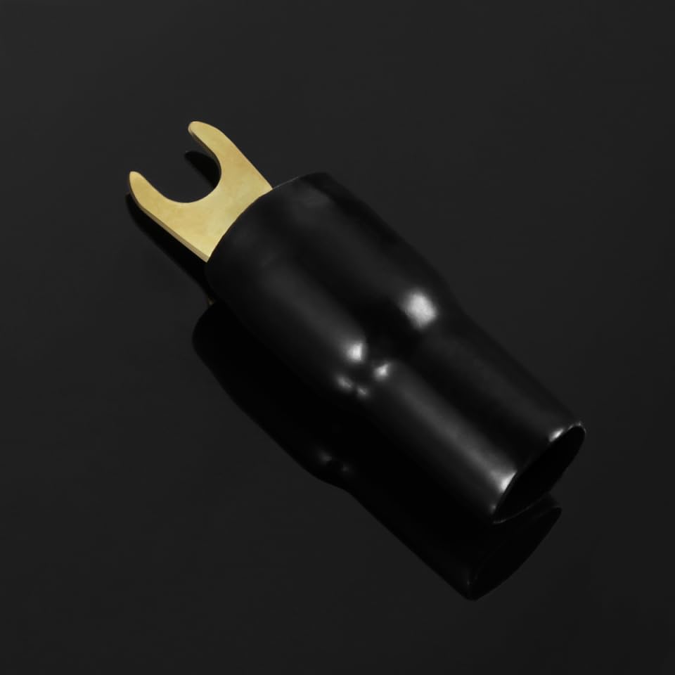 Spade Terminals Connectors: 10Pcs Spade Connector 4GA Gauge Strip Terminal Fork Adapters Connectors Plugs Crimp Barrier s for Speaker Wire Cable Terminal Plug(A0329) - Image 8