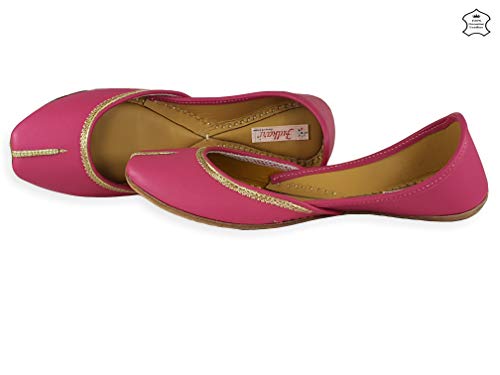Image of Fulkari Women's Nappa Soft Genuine Leather Juttis | Bite and Pinch Free Jutis | Punjabi Jutti For Ladies | Casual Flat Stylish Mojari | Ethnic Flats For Girls |