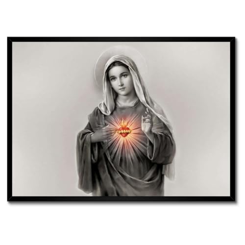 Poster Mère de Dieu dans un cadre blanc 70x50 cm pour salon