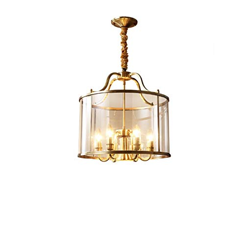 Lustre en verre suspendu en cuivre moderne pour salle à manger élégante