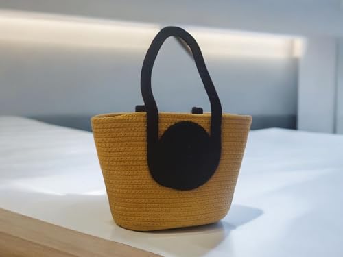 Image of Handmade Crochet Tote Bag with Circular Handle, 25 cm x 15 cm