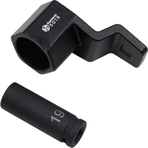 Kukshaft Pulley Holder Tool with Socket Automotive Male 19mm Harmonic Balancer Socket and 50mm Crankshaft Crank Pulley Wrench Holder Tool for Honda and Acura Engines