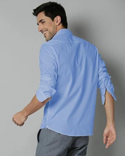Image of Men's Cotton Blend Solid Shirt - Stylish Button Down Shirt for Casual