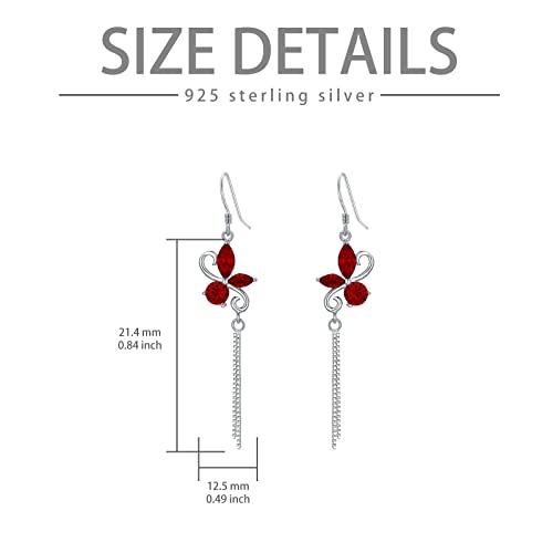 Ocj Butterfly Earrings 925 Sterling Silver Butterfly Dangle Earrings With January Birthstone Butterfly Earrings Gift For Women Jewelry Birthday Christmas Gifts For Women Girls Friends #TOP2
